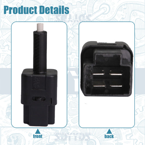 Brake Light Switch 4-Pin - Compatible with Nissan Sentra/Frontier/Altima/Rogue/Maxima & Infiniti G35/G37/QX56 | Replaces 25320-AX000 25320-JN00A